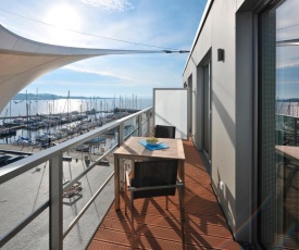 Apartmenthaus Hafenspitze Ap 34 "OstseeZeit", Blickrichtung Binnenhafen NordOffenes Meer